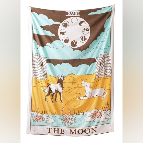 Tarot Tapestry "The Moon" - 30 x 40 Inches - Picture 2 of 3